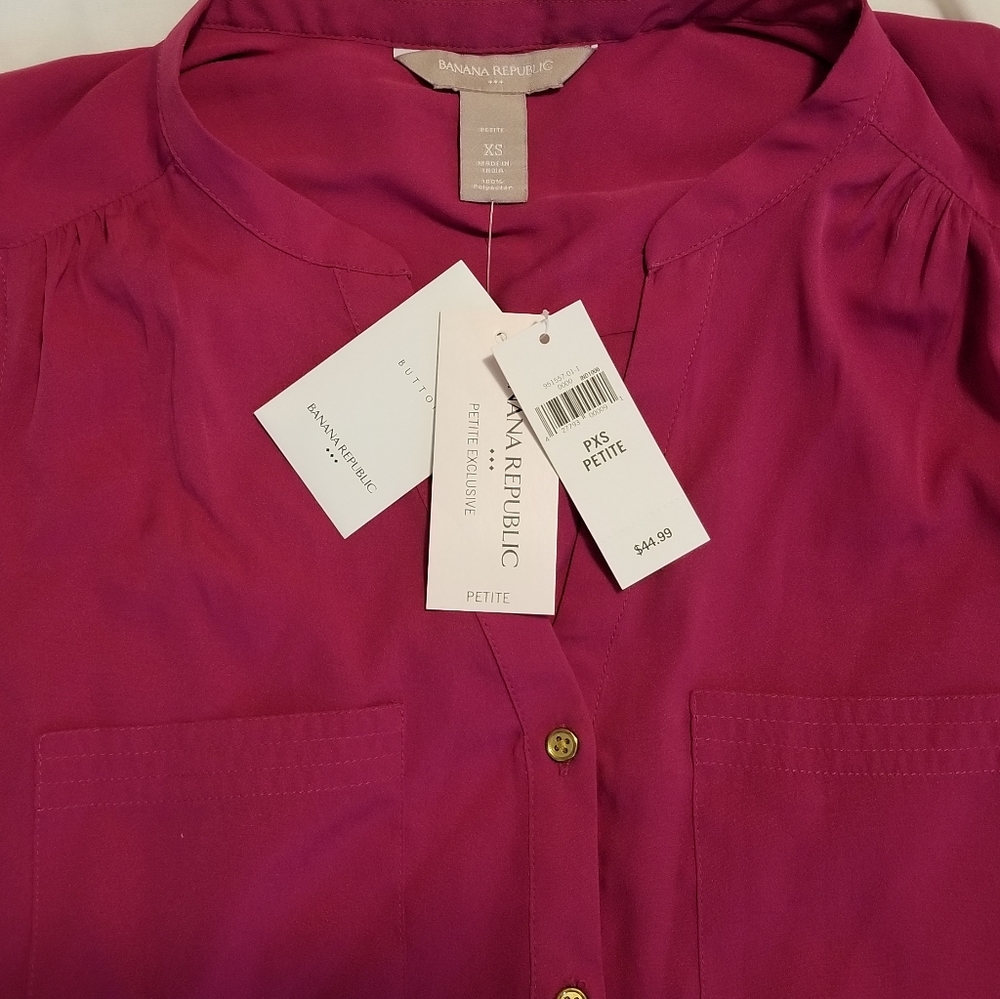 Banana Republic Pink Petite Sleeveless Blouse - Picture 6 of 8